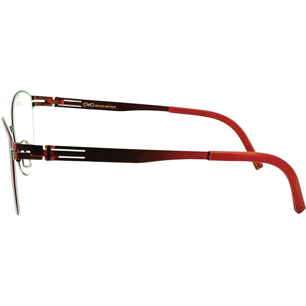 OVVO 5013 Womens Flexible Metal Eyeglass Frame 62C Red 51-19